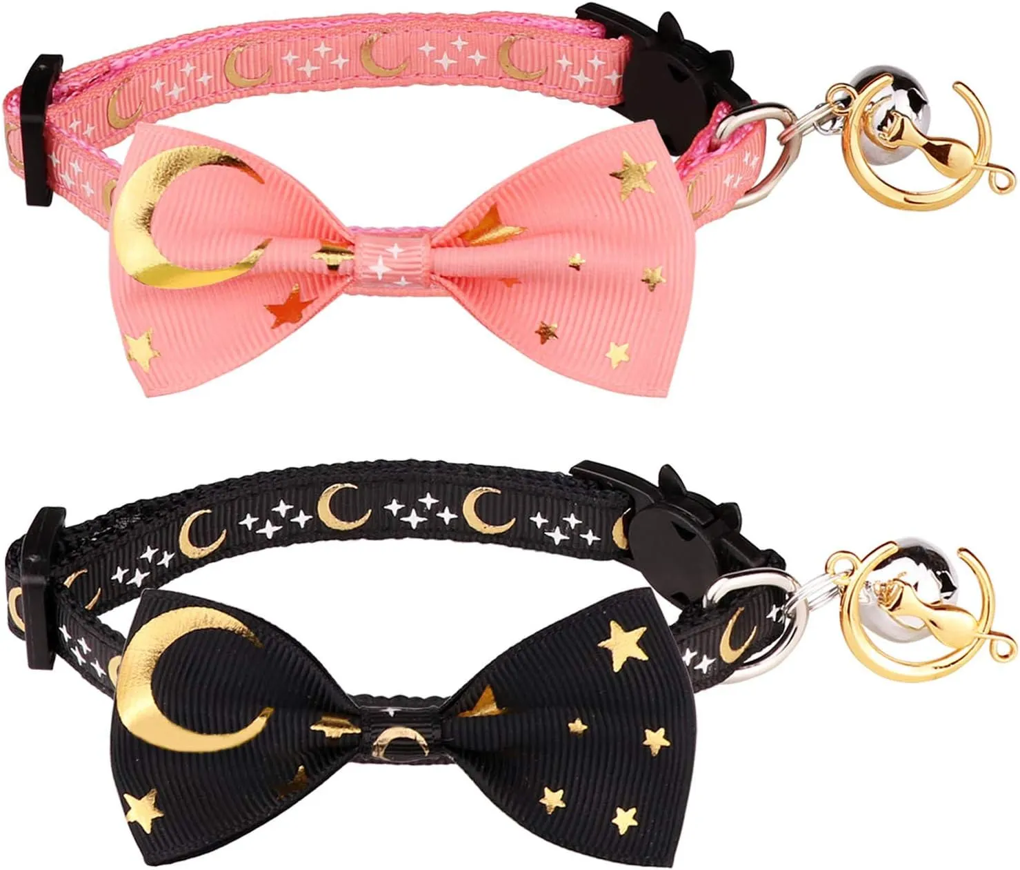 2 PCS Breakaway Cat Collar with Bow Tie and Bell