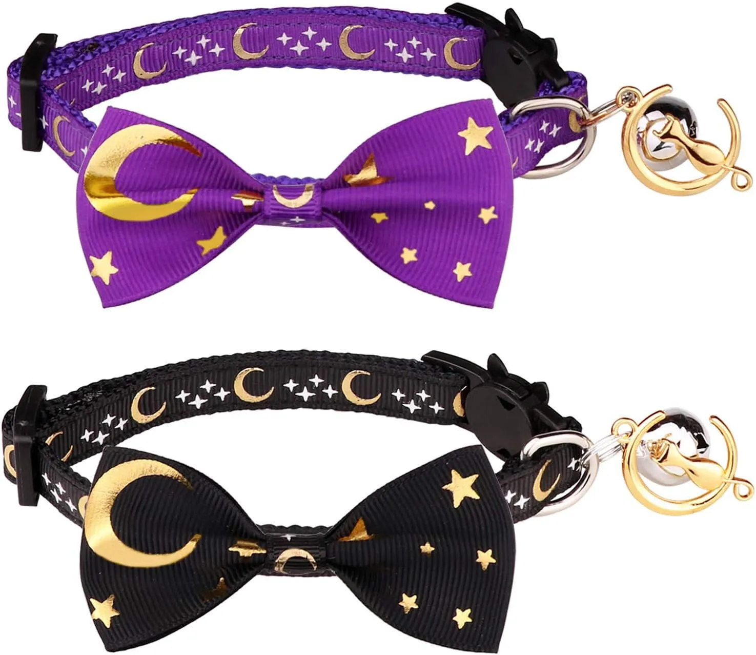 2 PCS Breakaway Cat Collar with Bow Tie and Bell