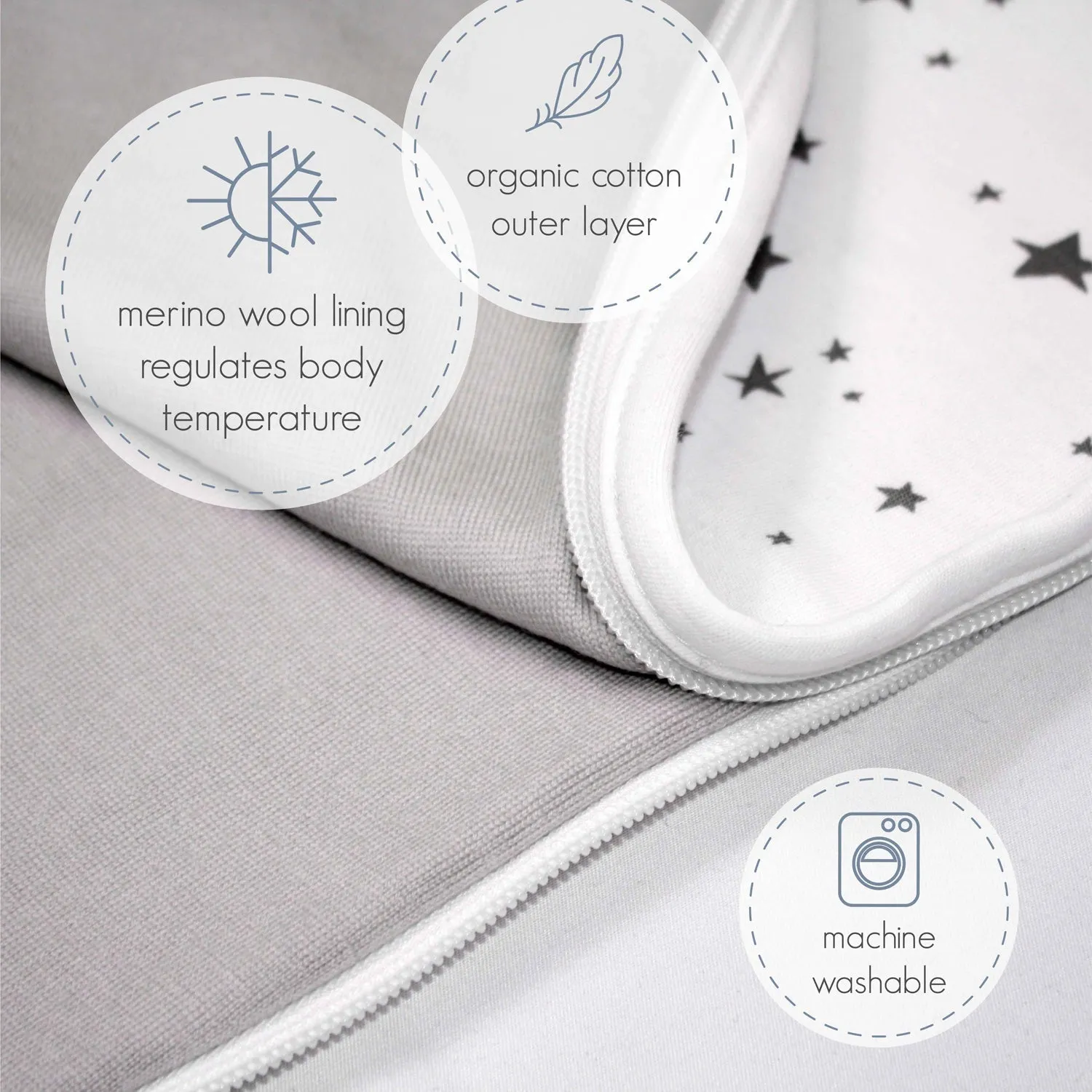 4 Season® Ultimate Baby Sleep Bag, Merino Wool & Organic Cotton, Hot Air Balloon