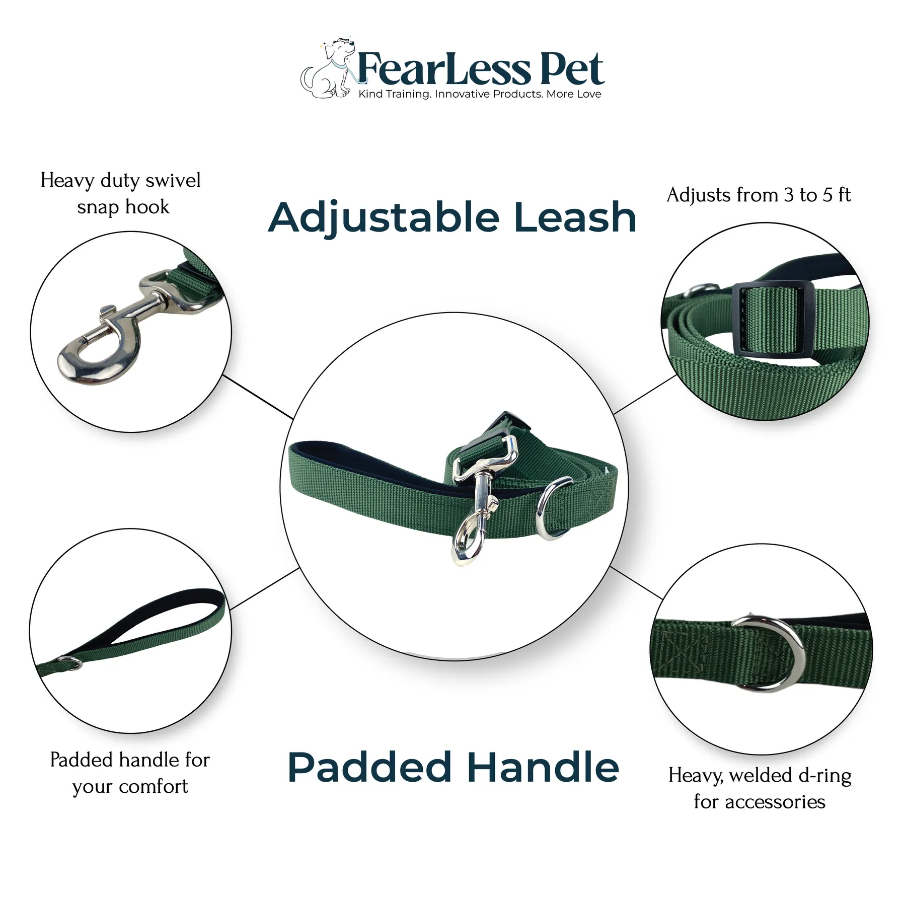 Adjustable Leash - Teal Blue