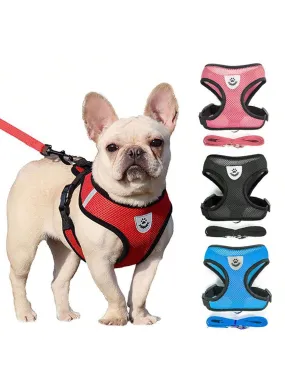 Adjustable Reflective Pet Harness and Leash Set for Dogs and Cats