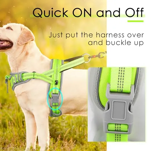 ADVENTUREMORE Dog Harness for Small Dogs No Pull, Dog Halter Harness Adjustable Reflective Dog Vest Escape Proof Dog Harness with Easy Control Front Clip Handle for Training Walking S Red