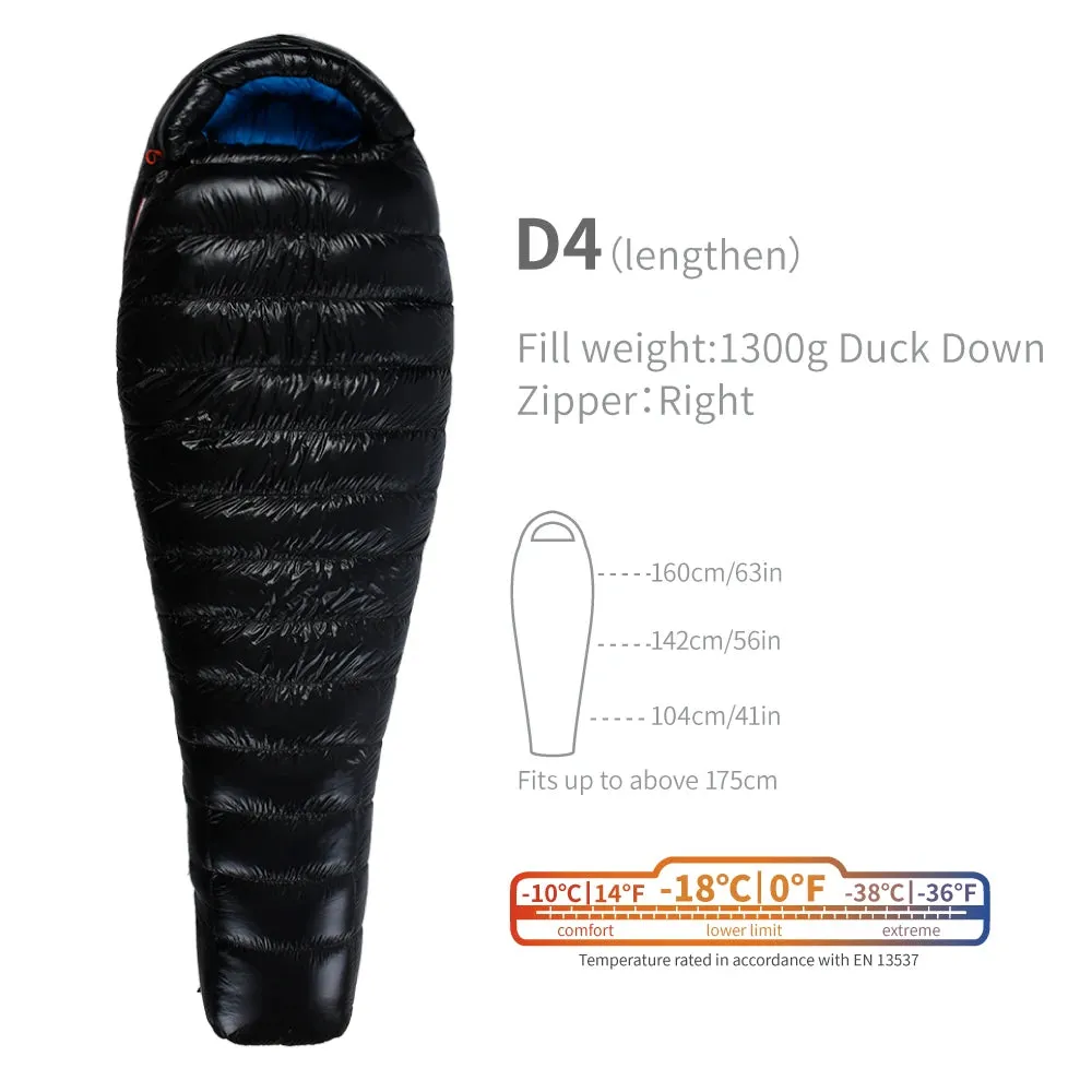 AEGISMAX D4 -18 Degree 650FP Duck Down Sleeping Bag Ultralight Outdoor Camping Hiking Sleeping Bag