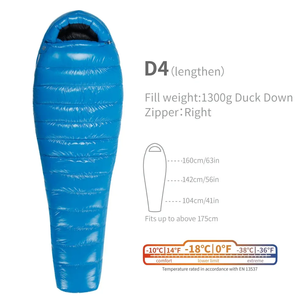 AEGISMAX D4 -18 Degree 650FP Duck Down Sleeping Bag Ultralight Outdoor Camping Hiking Sleeping Bag