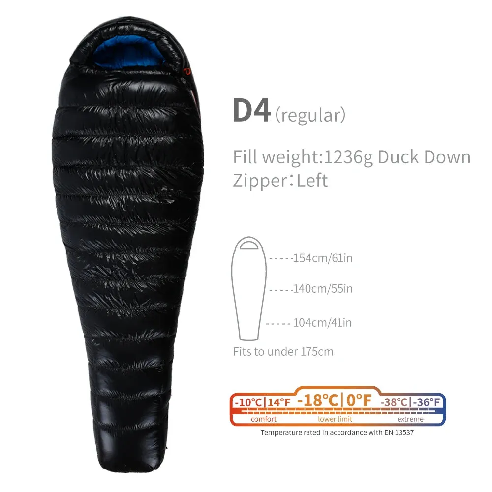 AEGISMAX D4 -18 Degree 650FP Duck Down Sleeping Bag Ultralight Outdoor Camping Hiking Sleeping Bag