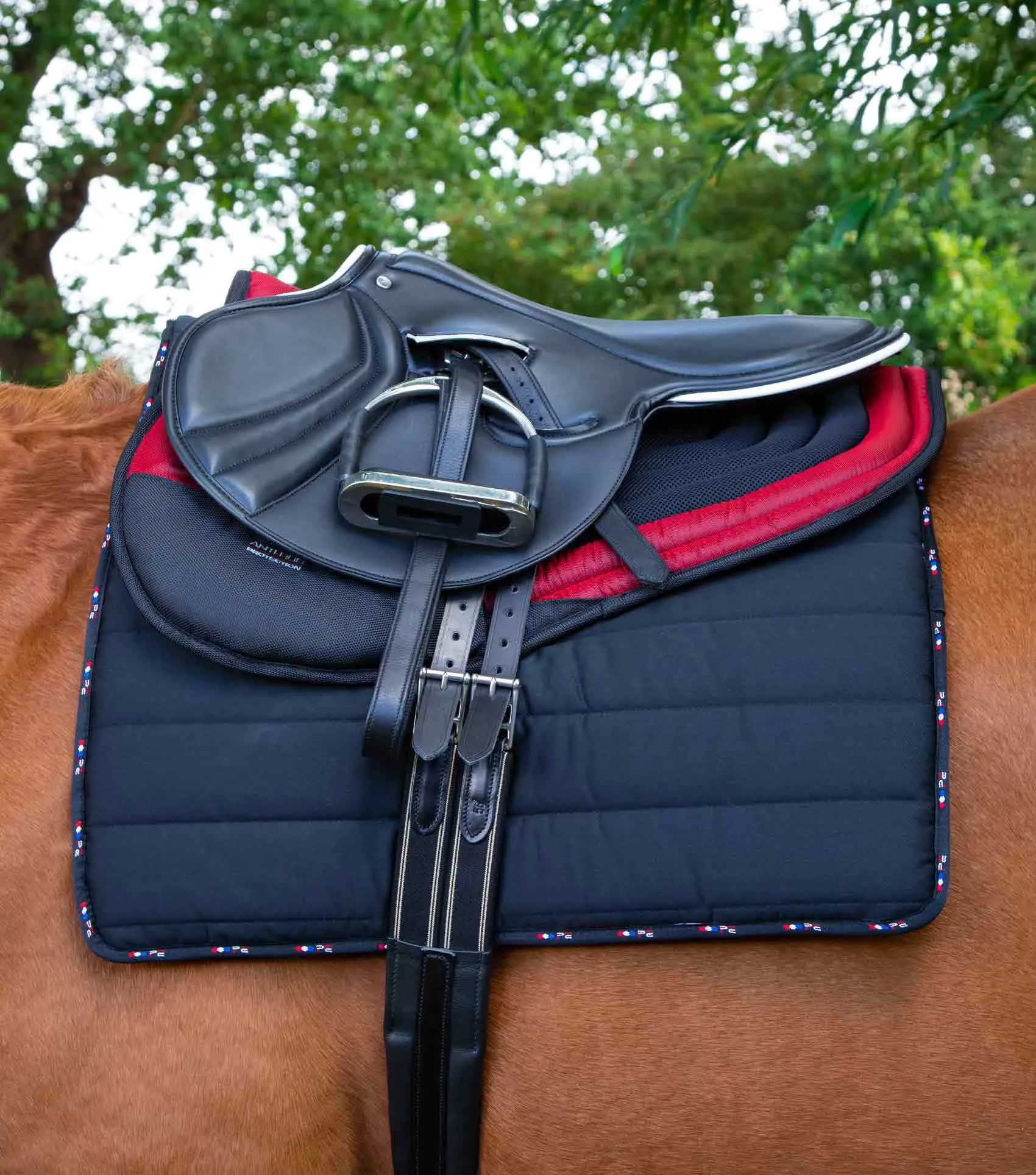 Anti-Slip Airflow Shockproof Racing/ Training Saddle Pad Black/Red