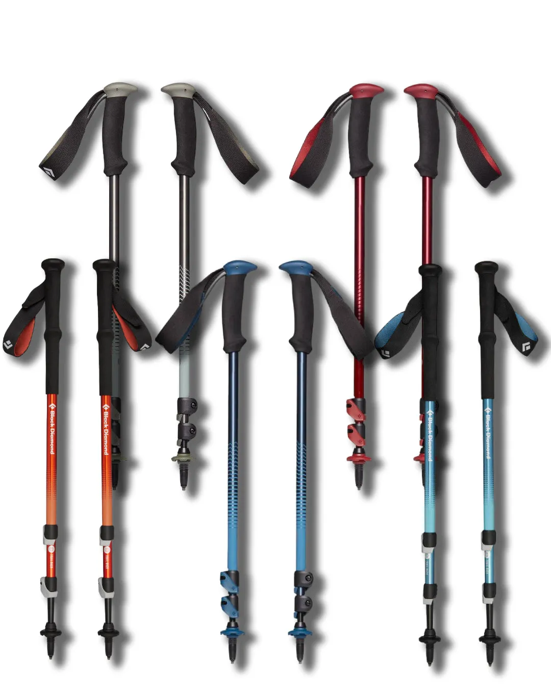 Black Diamond Trail Back Trekking Poles - 140cm | Durable, Lightweight, and Adjustable Hiking Poles for Superior Stability and Comfort