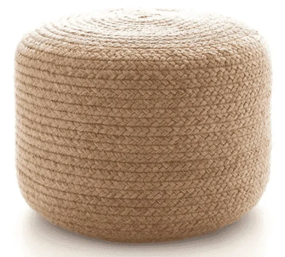 Braided Natural Indoor/Outdoor Pouf