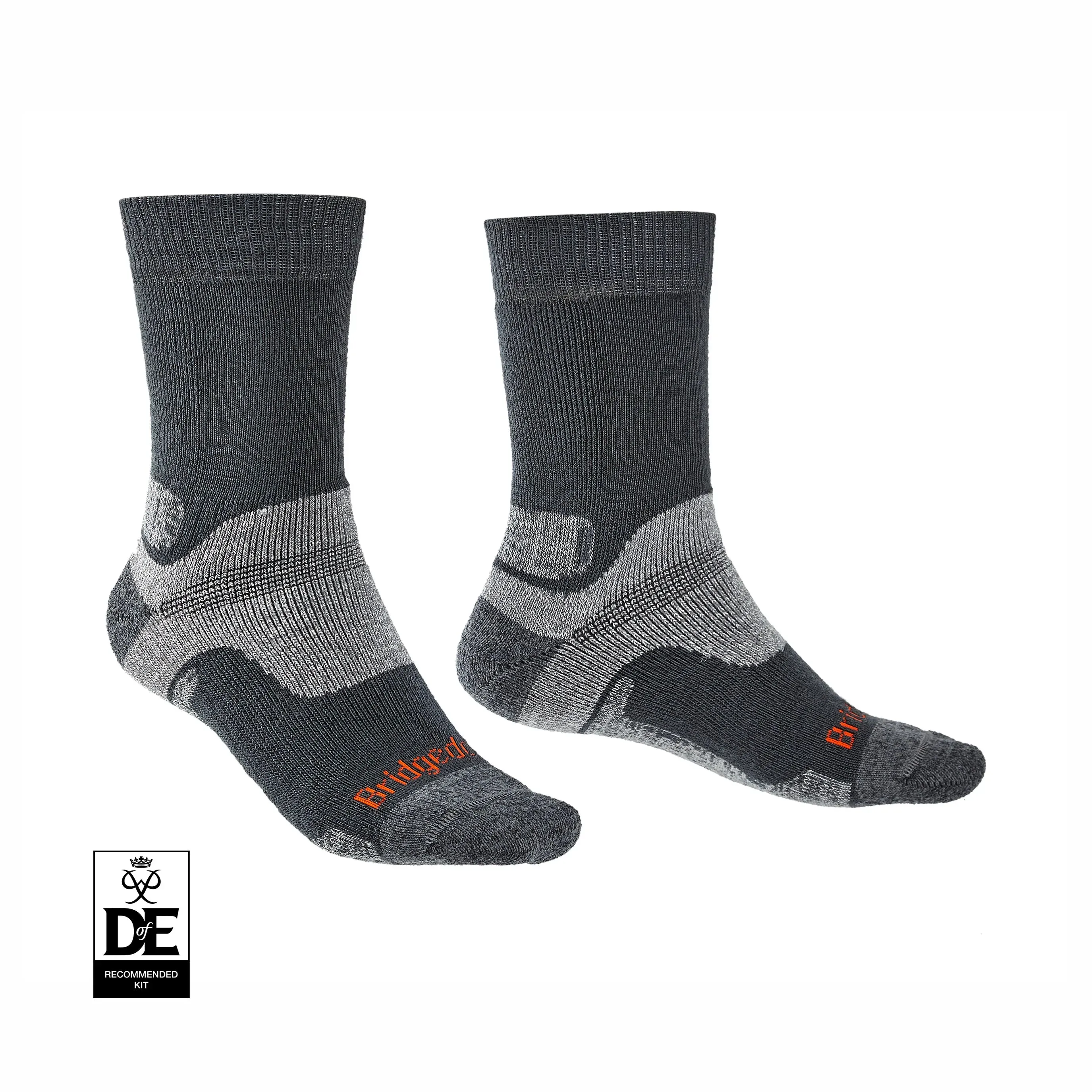 Bridgedale Men's Hike Mid Weight Merino Performance Walking Socks Gunmetal