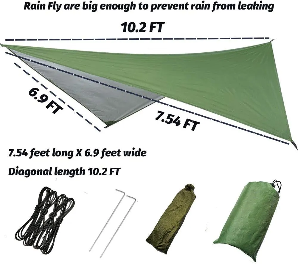 Camping Hammock with Mosquito Net and Rain Fly - Travel Hammock Bug Net - Hammock Tent for Outdoor Hiking Backpacking Travel Camping Accessories and Camping Gear…