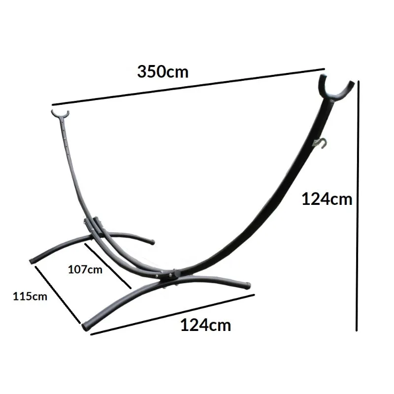 Curved Black Metal Hammock Stand