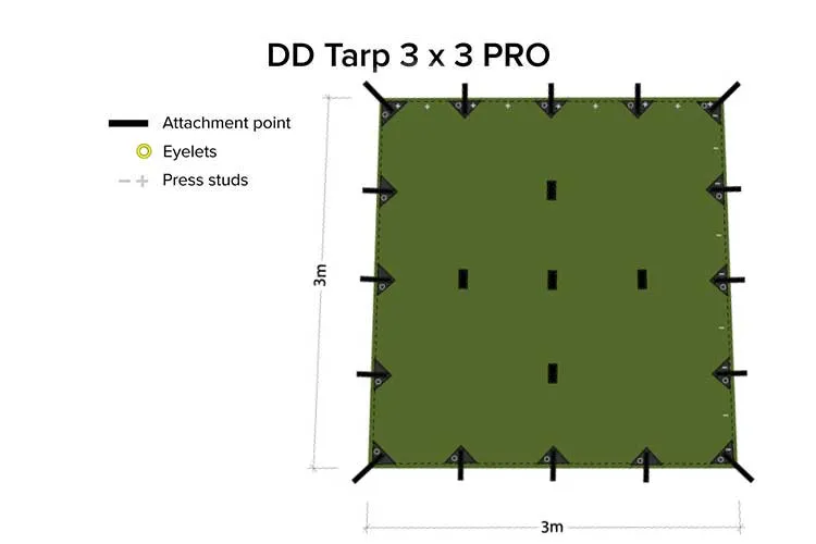 DD Hammocks 3x3 PRO Tarp