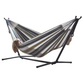 Desert Moon Pattern Cotton Hammock with 9-FT Steel Stand