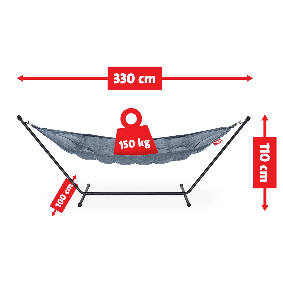 Fatboy Hammock Superb with Black Frame (Storm Blue)