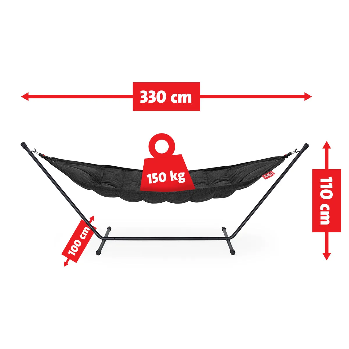 Fatboy Superb Hammock with Pillow and Black Frame (Anthracite)