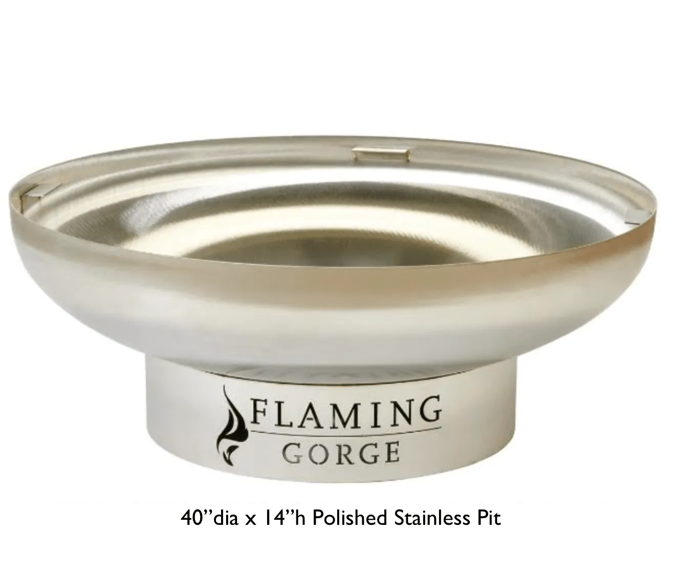 Flaming Gorge - Gobi Polished Stainless Steel Fire Pit Only- NEW!