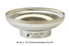 Flaming Gorge - Gobi Polished Stainless Steel Fire Pit Only- NEW!