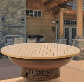 Flaming Gorge - Gobi Steel Fire Pit Teak Cover Accessory