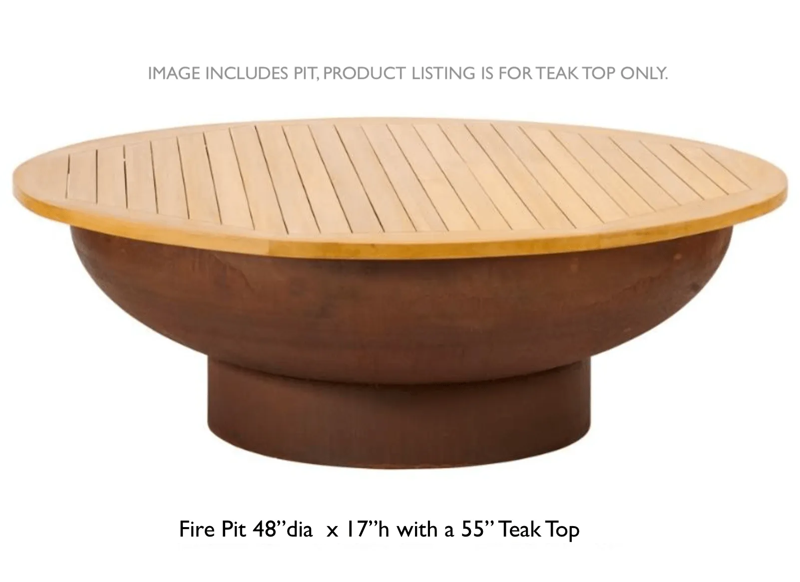 Flaming Gorge - Gobi Steel Fire Pit Teak Cover Accessory