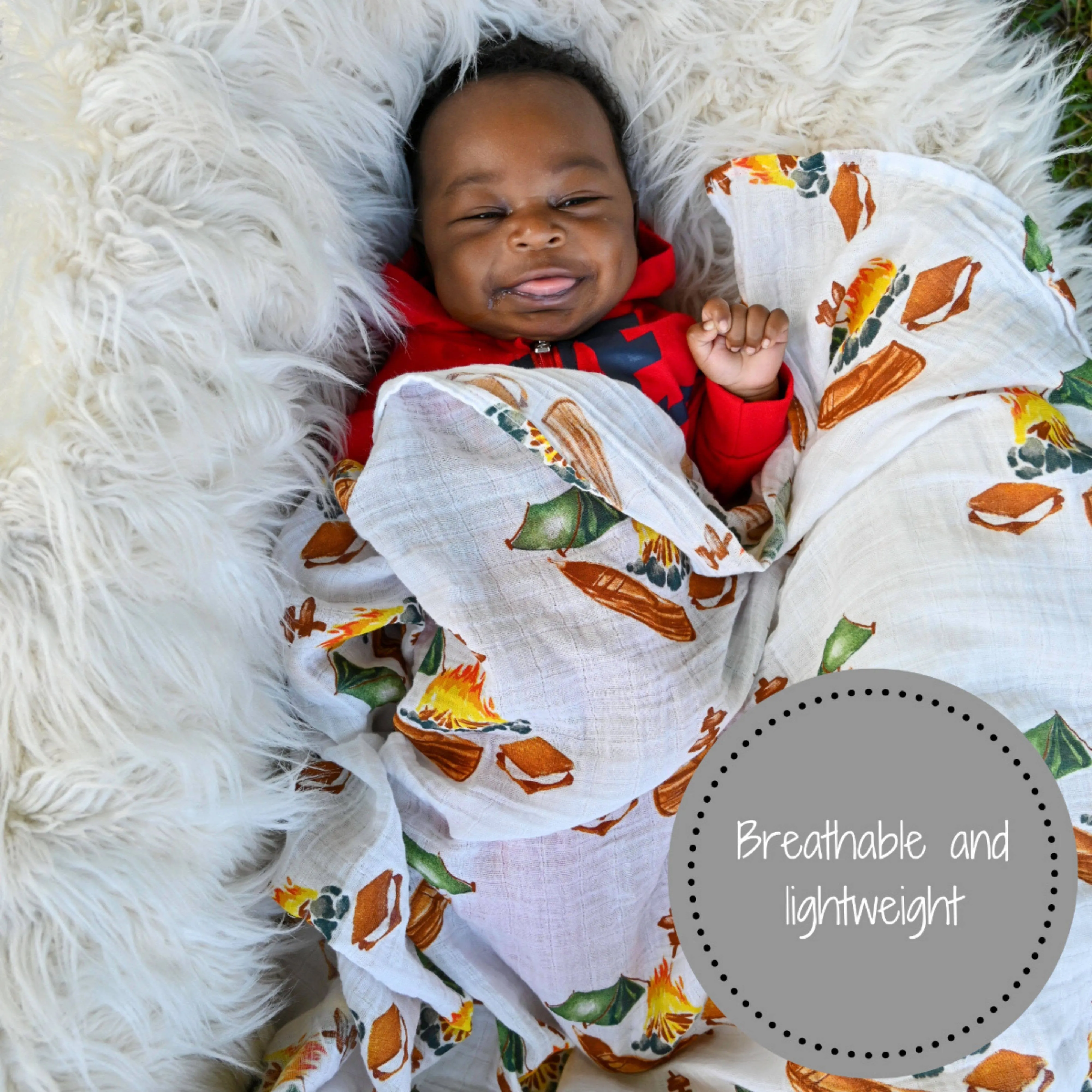 Gather Around The Campfire Baby Swaddle Blanket