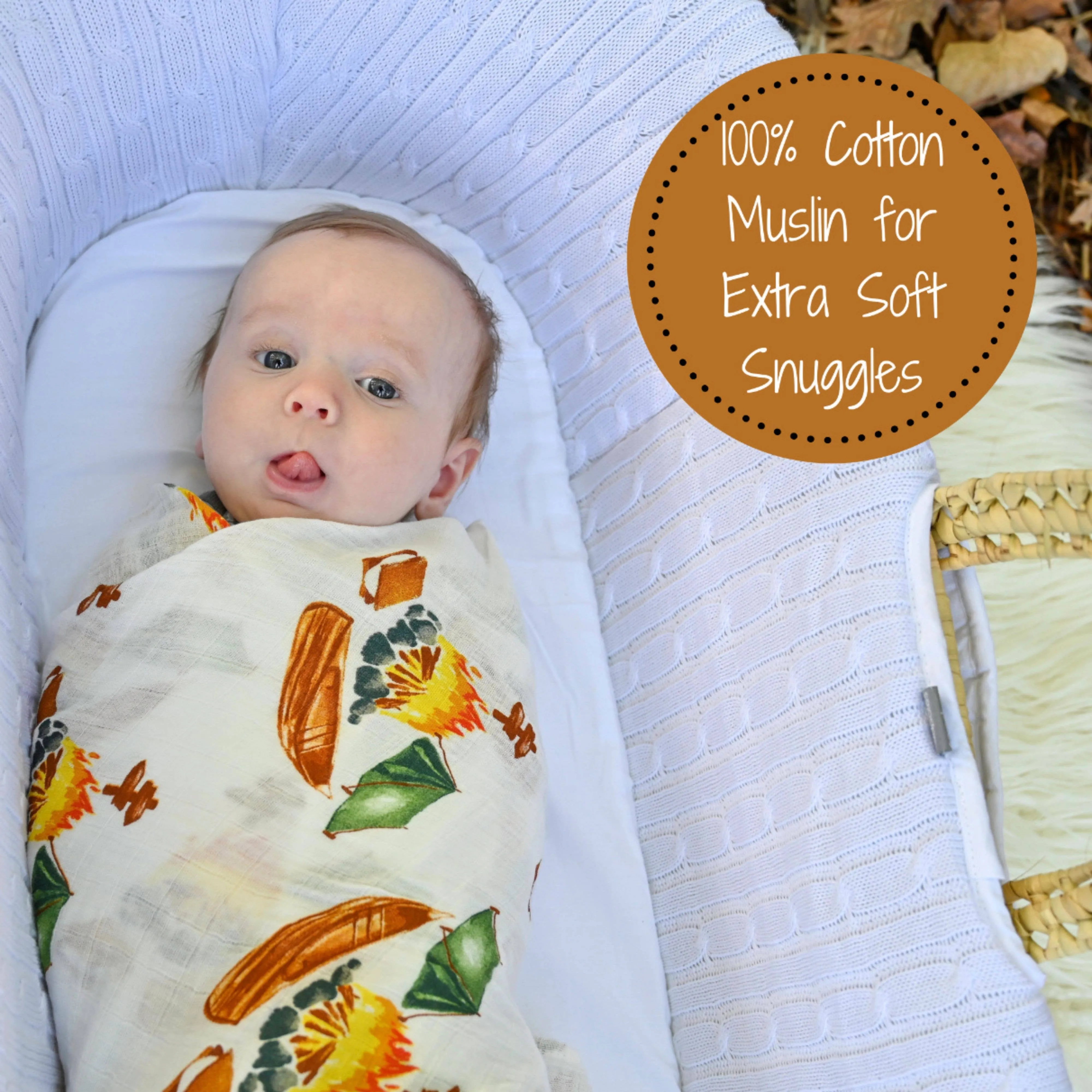 Gather Around The Campfire Baby Swaddle Blanket