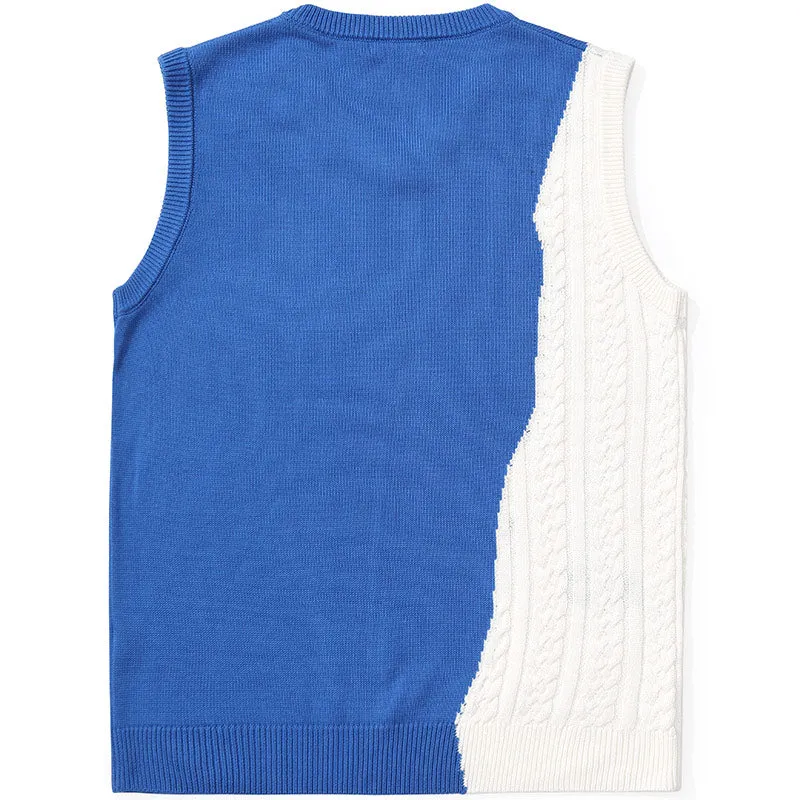 High Street Color Block Sleeveless Knit Vest