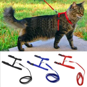 Hot Sale 3 Colors Nylon Products For Pet Cat Harness And Leash Adjustable Pet Traction Harness Belt Cat Kitten Halter Collar