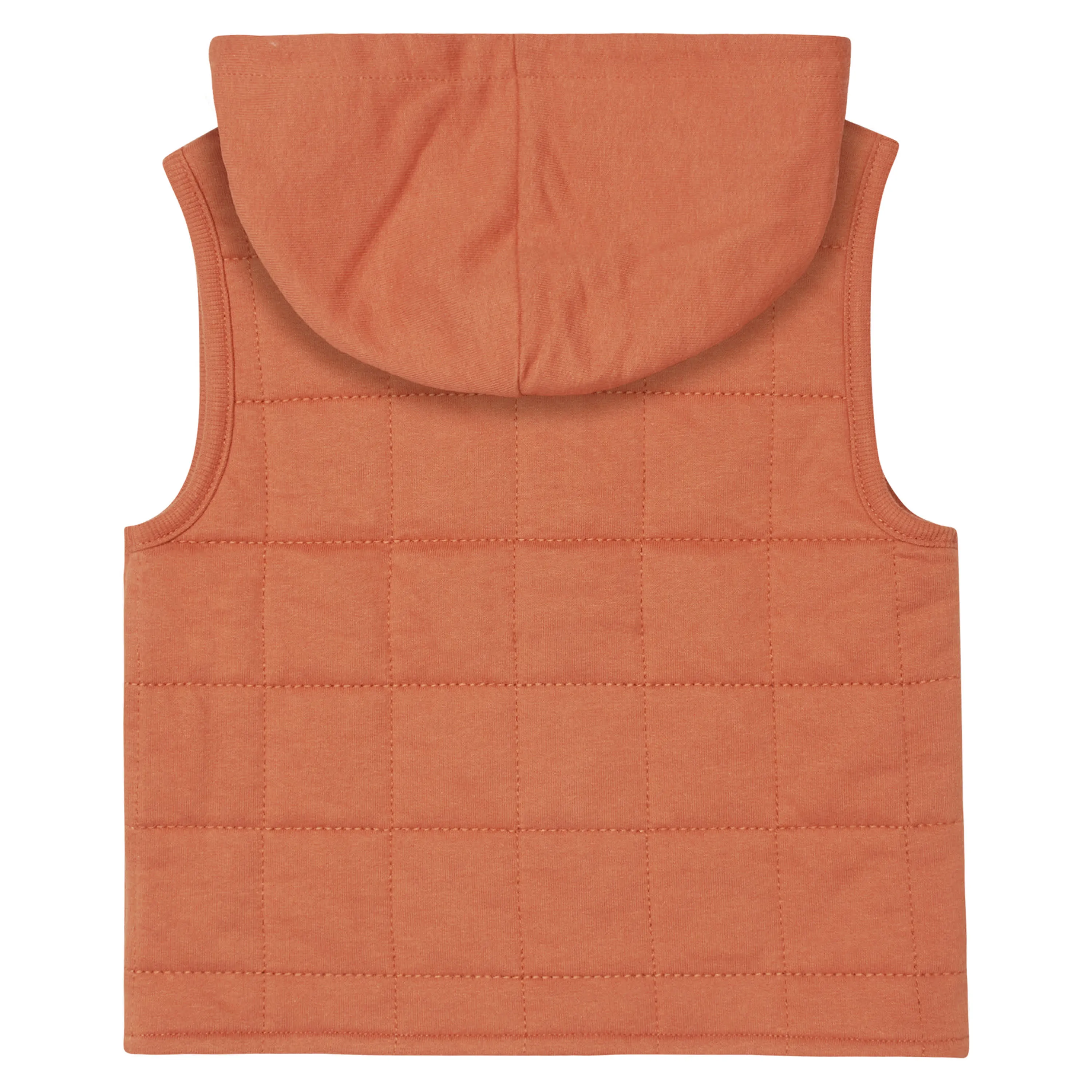 Infant & Toddler Boys Orange Quilted Hooded Vest