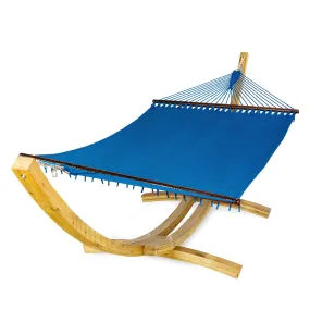 Jumbo Blue Hammock and Wood Arc Stand | Caribbean Hammocks