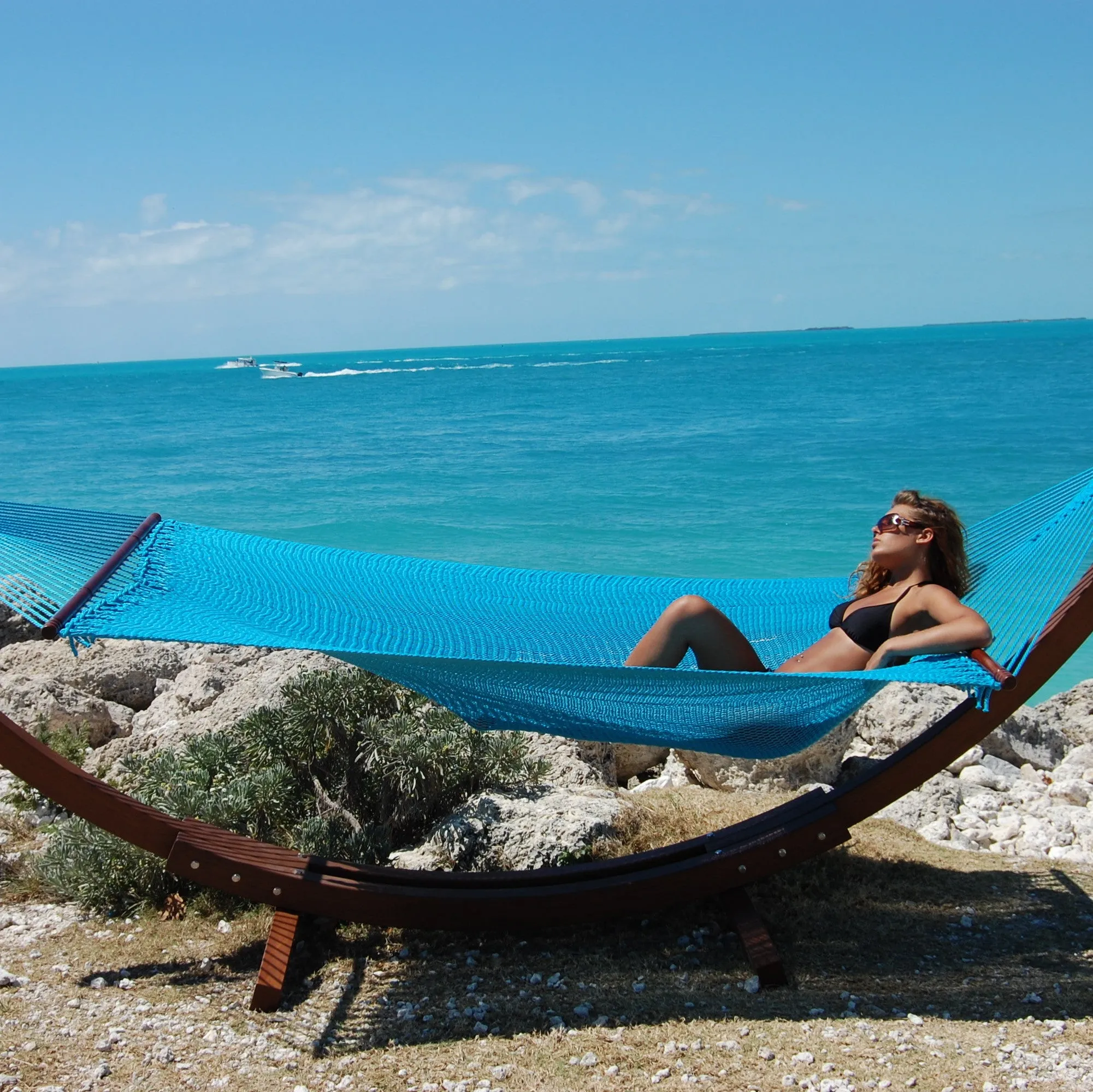 Jumbo Caribbean Hammock - Light Blue