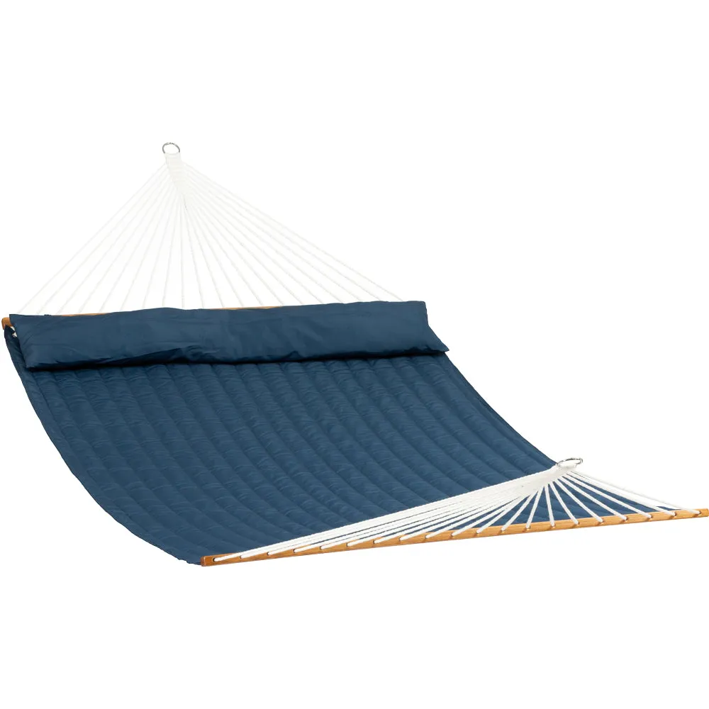 King Size Sapphire Coloured Quilted Spreader Bar Hammock