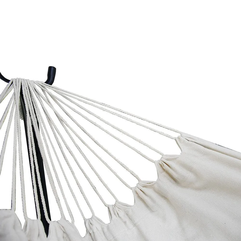 Large White Canvas Hammock with Tassels