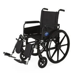 Medline K4 18" Lightweight Wheelchair, Swing Back Full Arms, Elevating Legrests