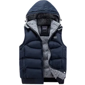 Men Hooded Warm Vest