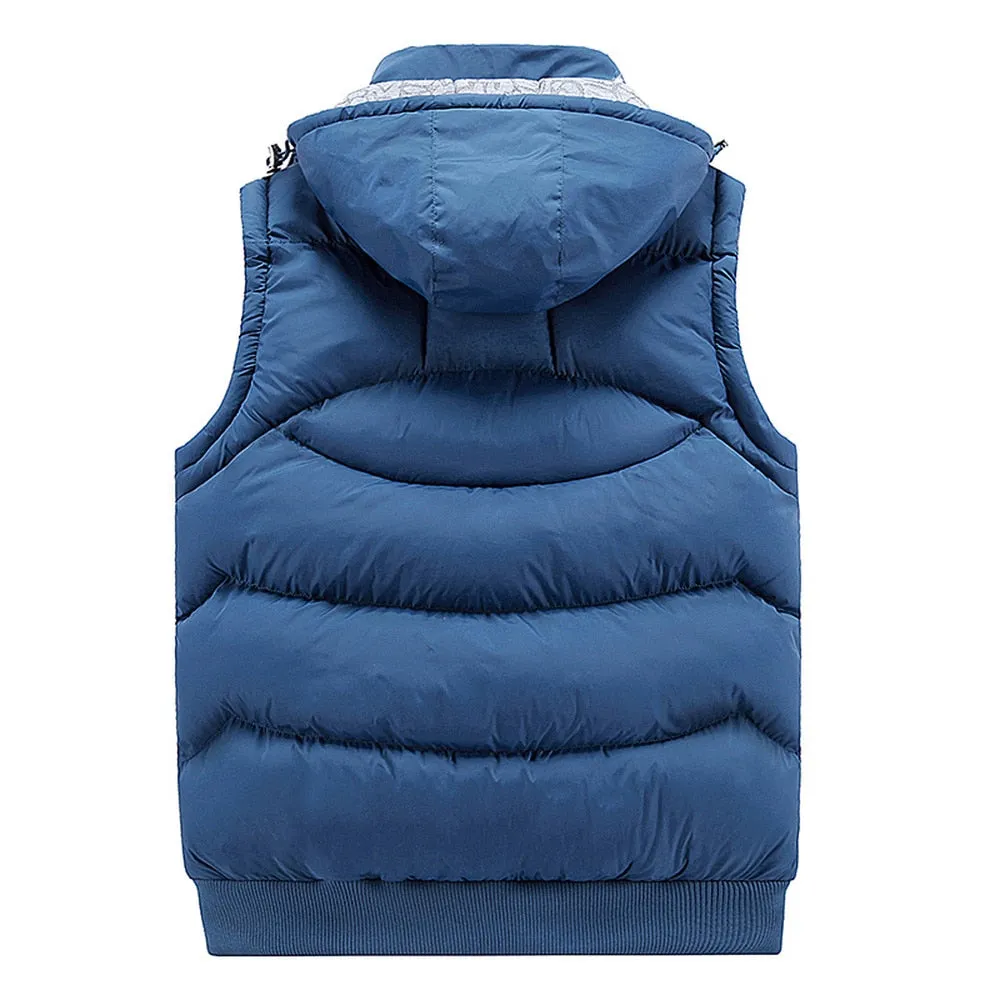 Men Hooded Warm Vest