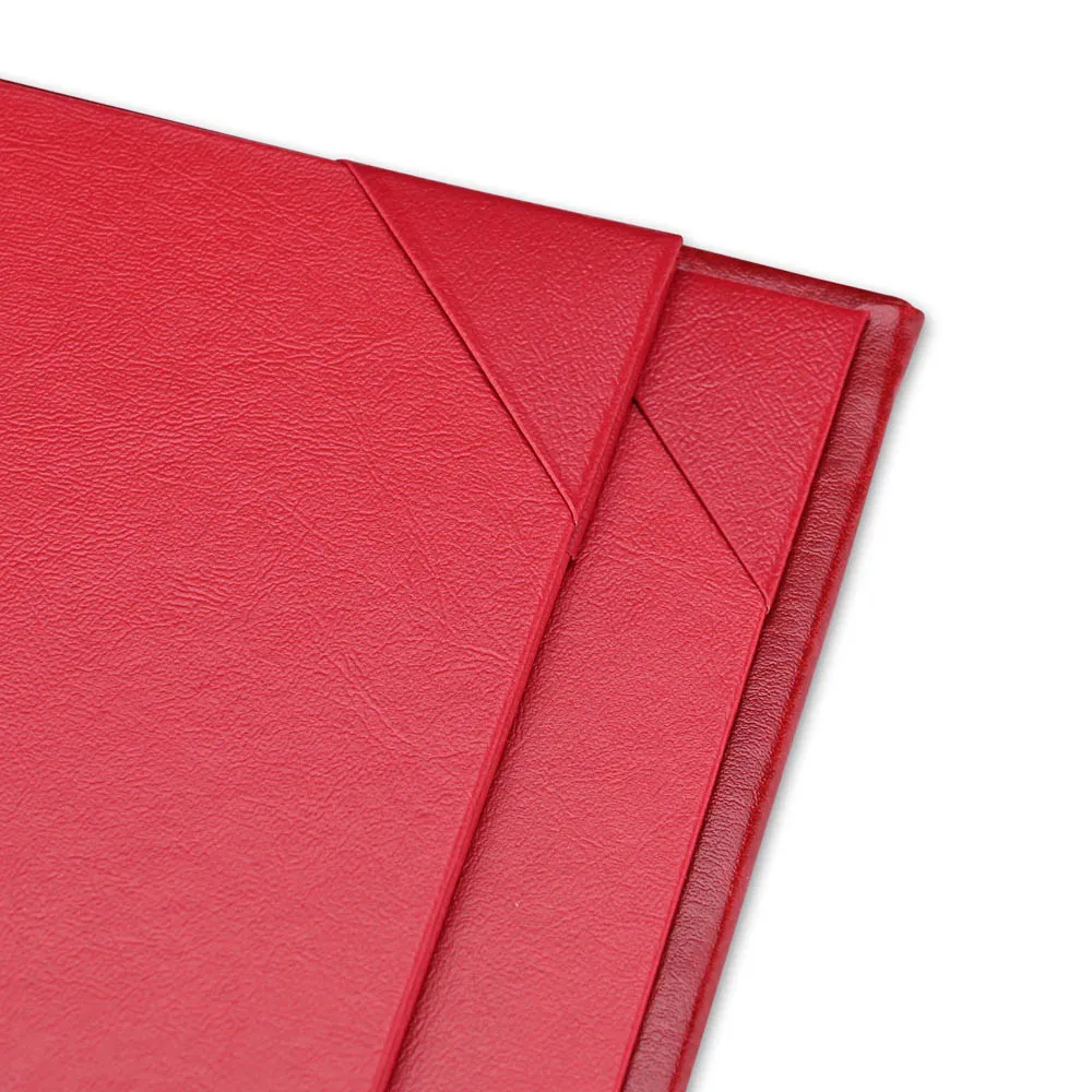 Menu Covers PU Leather 10ct/Pack 8.5x11 4-View Red