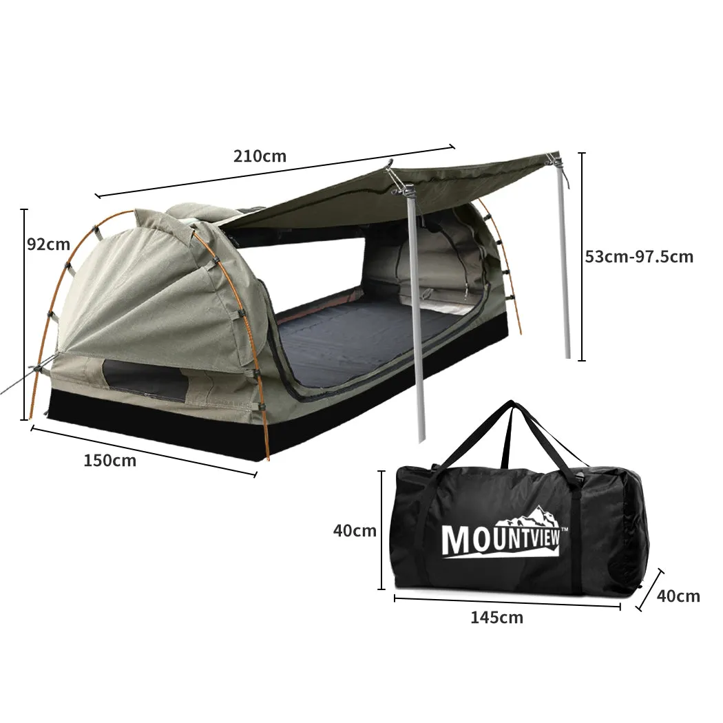 Mountview Double Swag Camping Swags Canvas Dome Tent Free Standing Grey