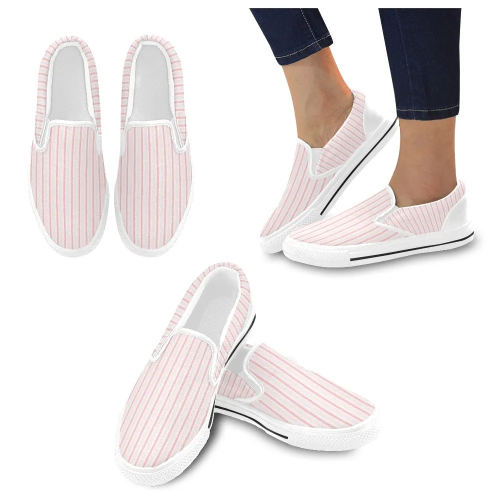 Pink Stripe Slip-on Canvas Women's Shoes