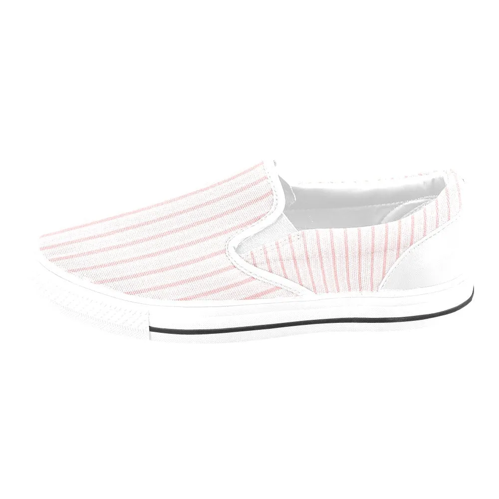 Pink Stripe Slip-on Canvas Women's Shoes