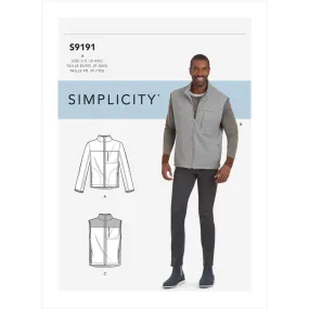 Simplicity Sewing Pattern S9191 Men's Vests & Jacket