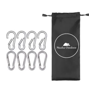 Stainless Steel Carabiner Clips 50mm  (8 Pack)