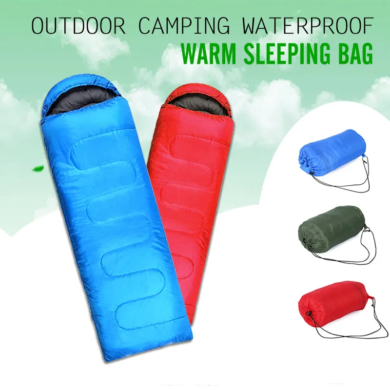 Thermal Sleeping Bag Envelope Hooded Travel Camping Keep Warm Water Resistant