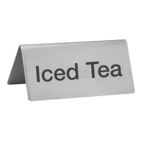 Winco SGN-105 Tent Sign, "Iced Tea", Stainless Steel