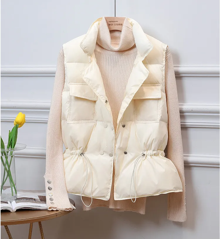 Women Short Windproof Lightweight Warm Vest